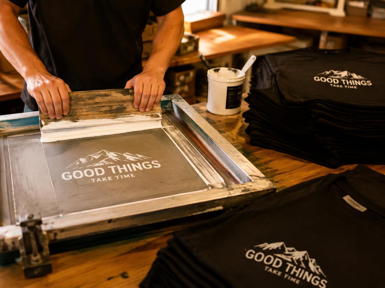 Screen-printed tees and branded workwear for a food producer